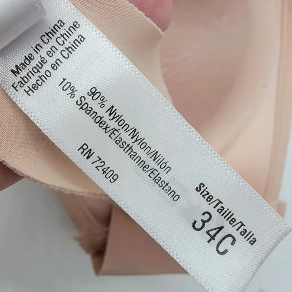 Sophie B Bra Sz 34C Pink Lightly Padded Wireless T Shirt Adjustable Strap‎